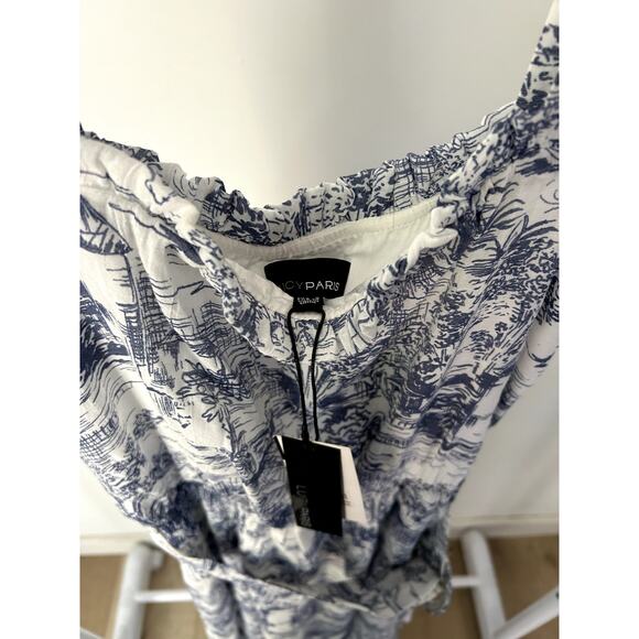 $82 NWT Lucy Paris Belted Toile Print Midi Dress Size Small - Picture 3 of 5